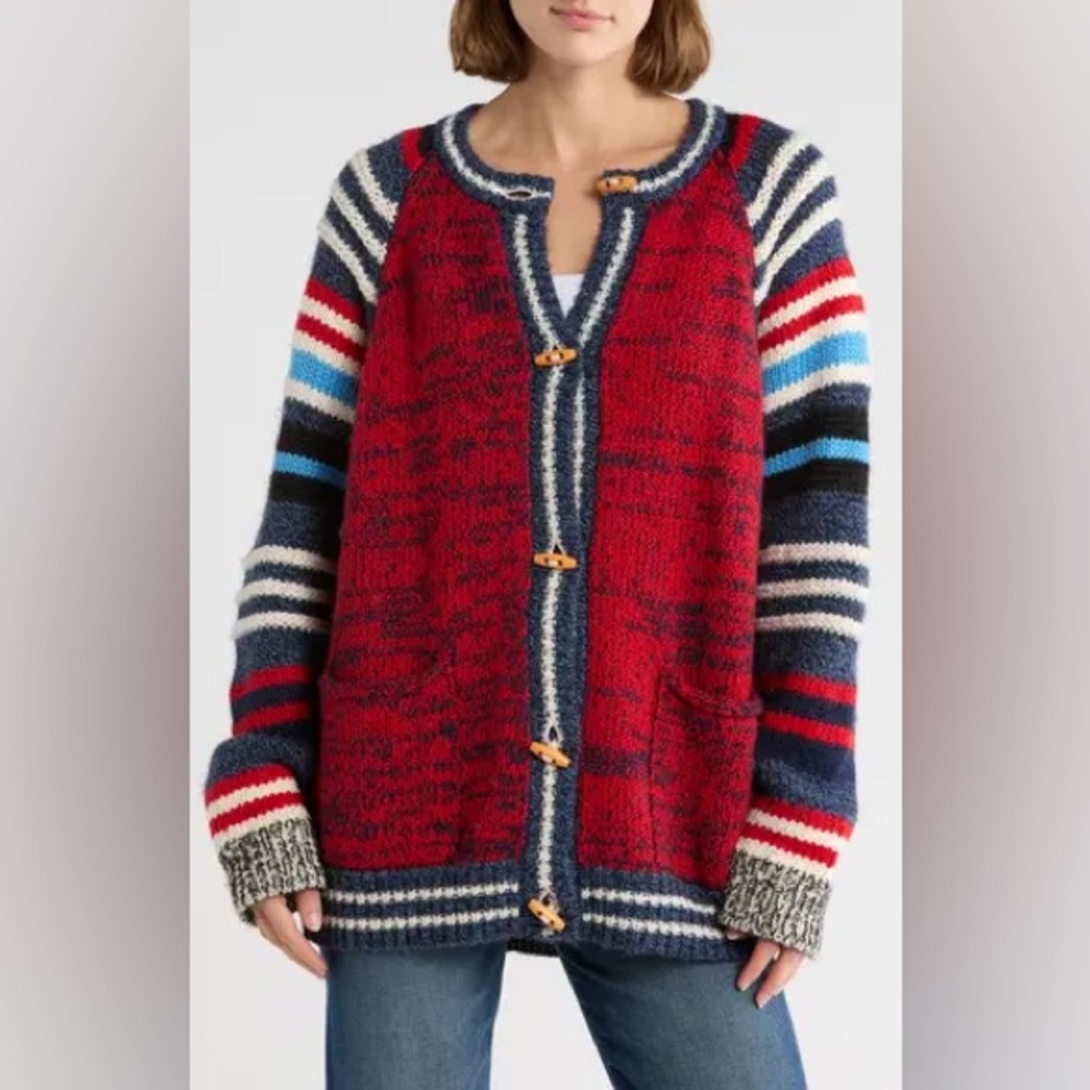 MOTHER  The Long Drop Raglan Back Talk Cardigan NWT small